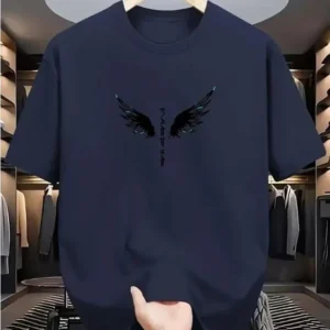 Men's Blue Dri Fit Printed T-Shirt